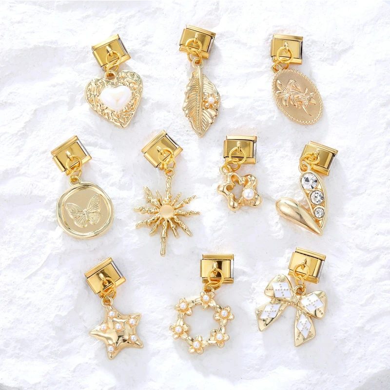 Weirdo романтический шарм цветок Бабочка солнце гирлянда итальянские шармы звенья