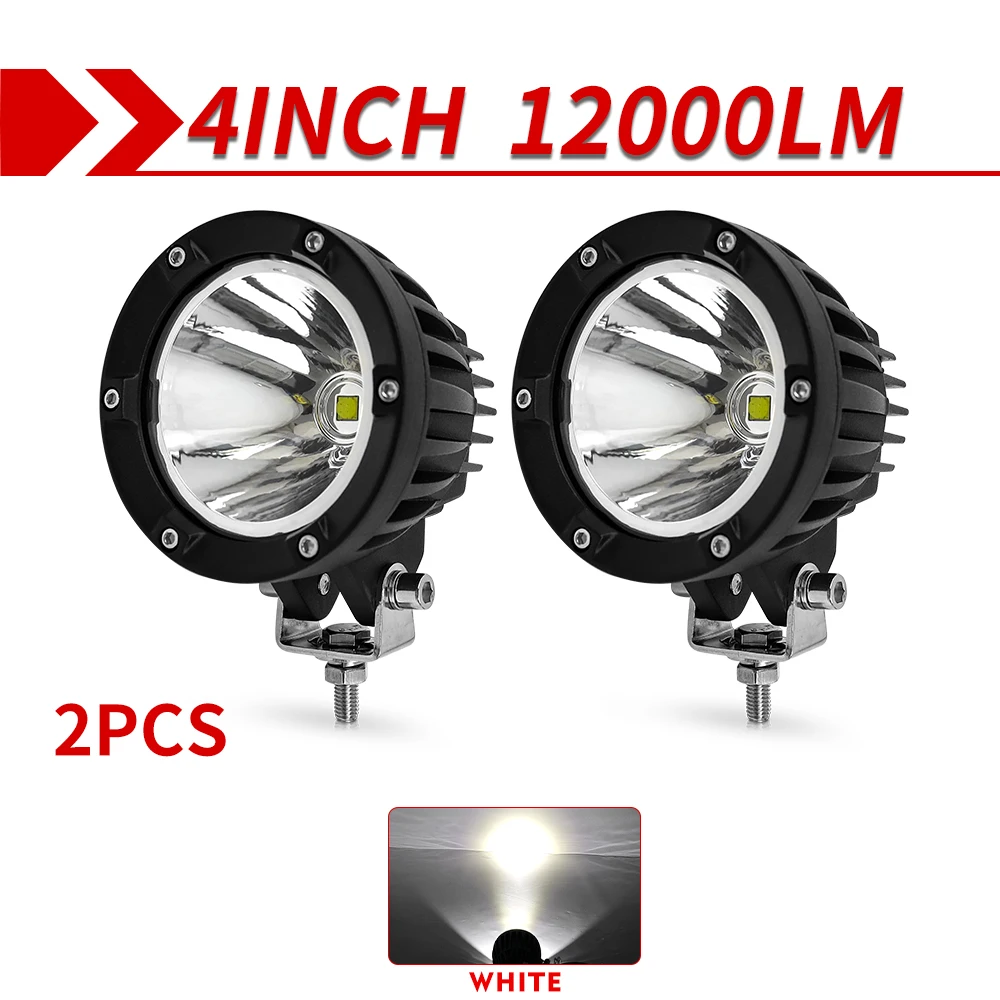 

CO светильник 4 "Автомобильный светодиодный рабочий светильник внедорожные 4x4 прожекторы 3500K 6000K 12000LM Противотуманные фары 12V 24V грузовик Трактор Лодка внедорожник ATV светильник бар