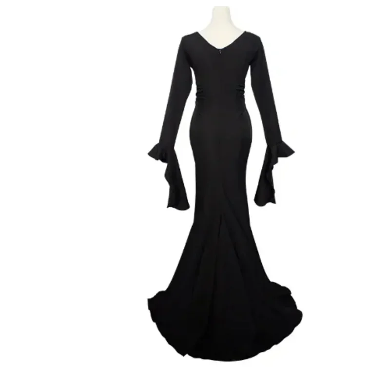 Костюм Аниме для косплея Morticia Addams женщин и девочек платье наряды на Хэллоуин