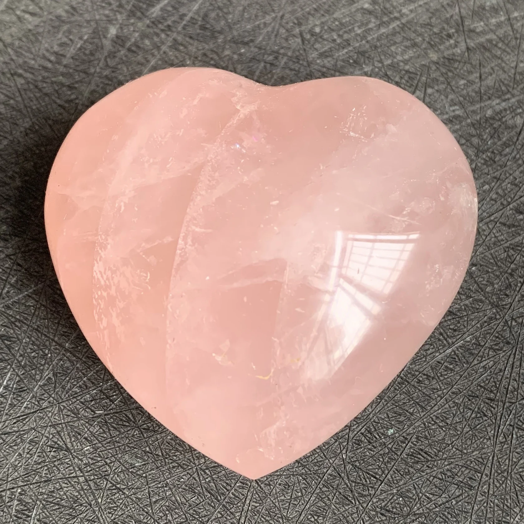 

Natural Stone Rose Quartz Heart Polished Pink Crystal Decoration Rock Mineral Love Healing Reiki