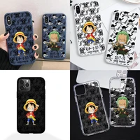 one piece luffy zoro chopper phone case for iphone 13 12 11 pro max mini xs 8 7 6 6s plus se 2020 xr candy color silicone cover