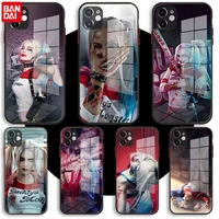black glass case for iphone 13 11 12 mini pro max xs xr x 7 8 6 plus se silicone cover harley quinn suicide squad joker wink