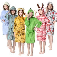 childrens cartoon flannel nightgown boys and girls bathrobe winter bathrobe hooded pajamas home clothes for kids
