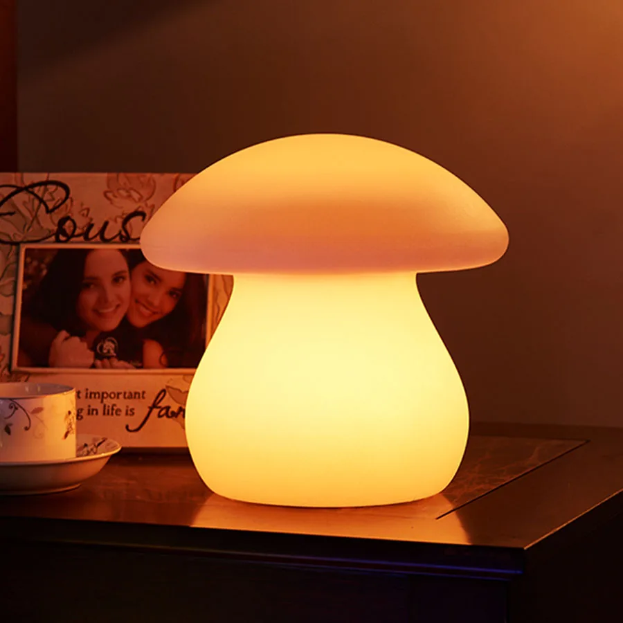 

Color Changing Waterproof Mushroom Bar Table Lamp Cordless Cafe Nightclub Restaurant Led Night Light Bedroom Bedside Desk Lamp