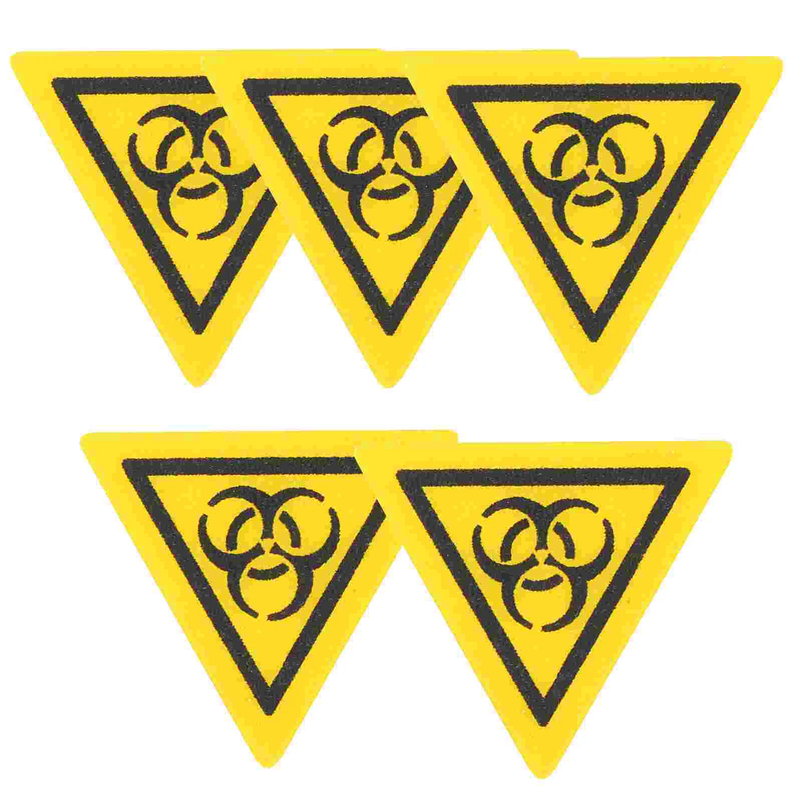 

5 Pcs Laboratory Biosafety Sign Infection Warning Stickers Risk Biological Label Decals