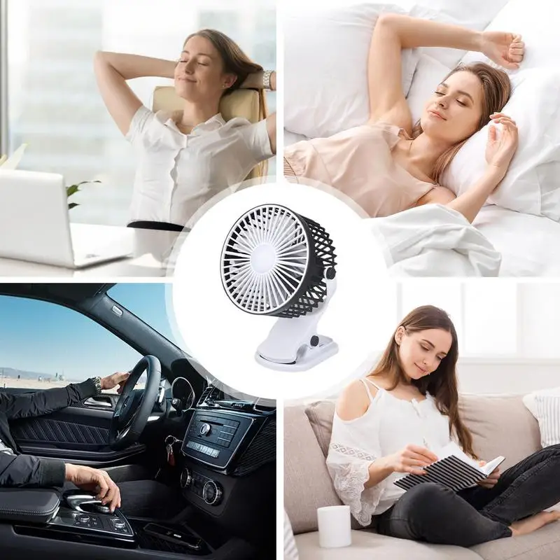 USB Перезаряжаемый Маленький Персональный вентилятор с клипсой для ночного