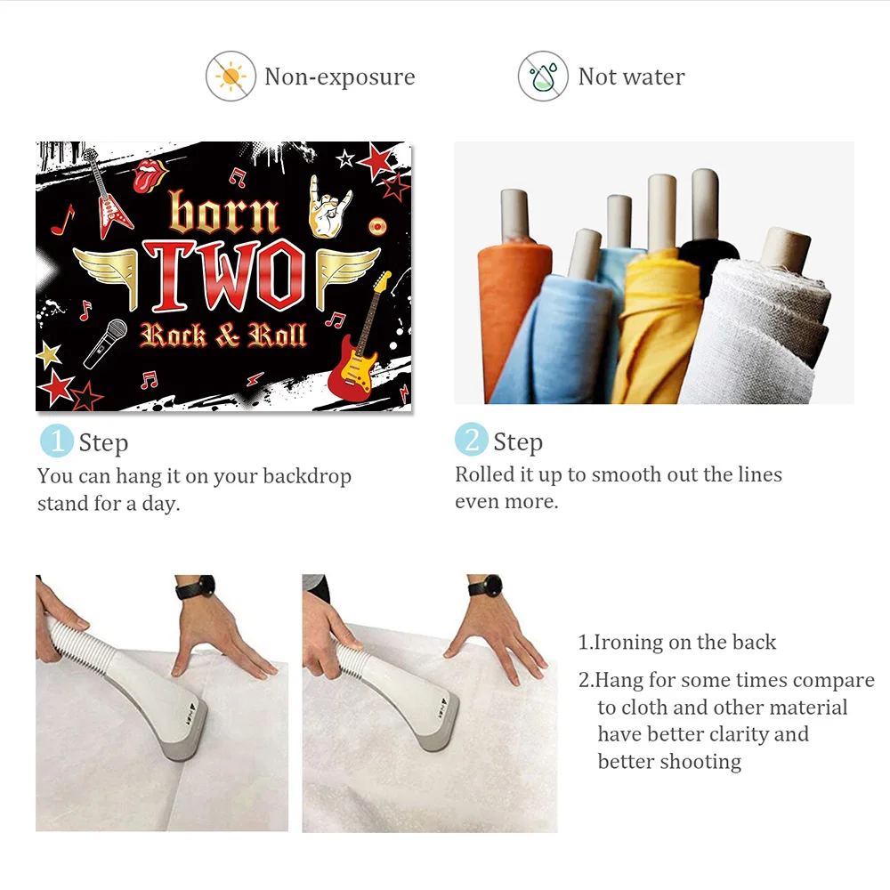 Тематический фон с изображением родов и музыки огненная гитара фотографический