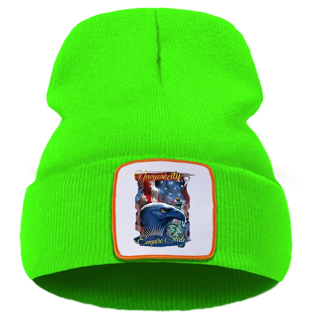 

Американская крутая забавная зимняя шапка с принтом орла, уличная мода, теплые облегающие шапки, простые повседневные шапки унисекс, качественная удобная шапка