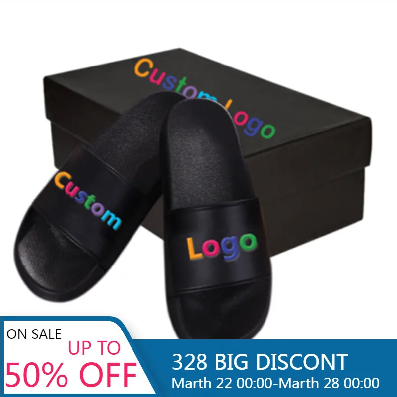 

OEM custom women’s slide shoes and sandals PVC free custom Logo slippers Adult pure blank slide sandals