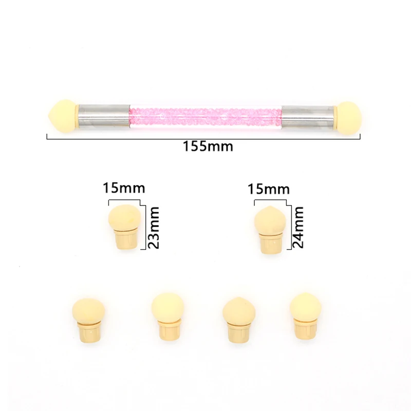 кисти для маникюра ногтей все дизайн гель лак кисть 1 шт. ручка Стразы + 5 насадок