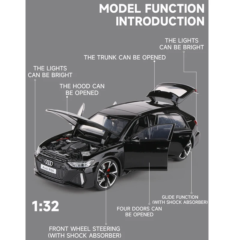 Литая модель автомобиля 1:32 из сплава RS6 Avant Sport Wagon миниатюрная металлическая