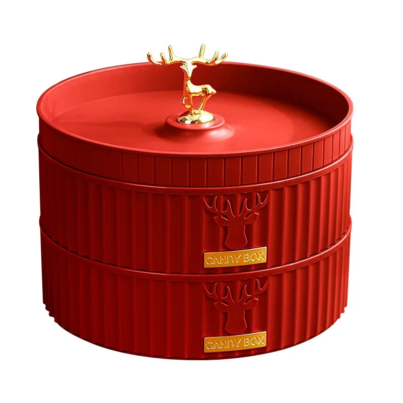 Домашние товары пластиковая вращающаяся коробка с крышкой для хранения сухих