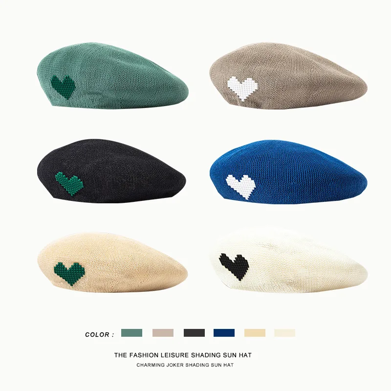 

Klein blue hat for women Spring/summer love Beret for women face small breathable painter hat Bud hat