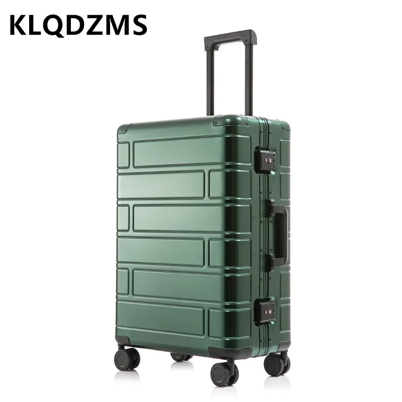 KLQDZMS New All-aluminum Magnesium Alloy Luggage Female Trolley Suitcase Mute Universal Wheel Boarding Case 28 Large Capacity
