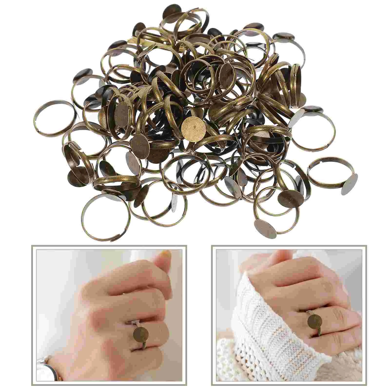 Empty Ring DIY Holder Finger Rings Adjustable Crafts Blank Blanks Jewelry Making