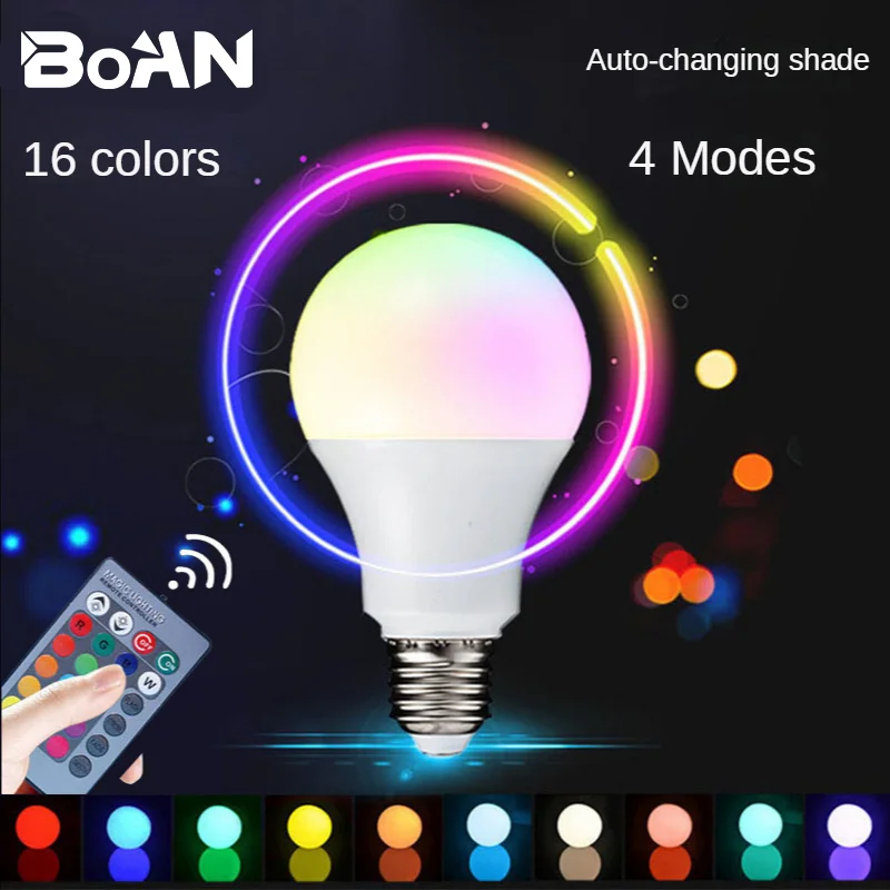 

RGB-лампа светодиодсветодиодный с дистанционным управлением, 220 В, E26/E27