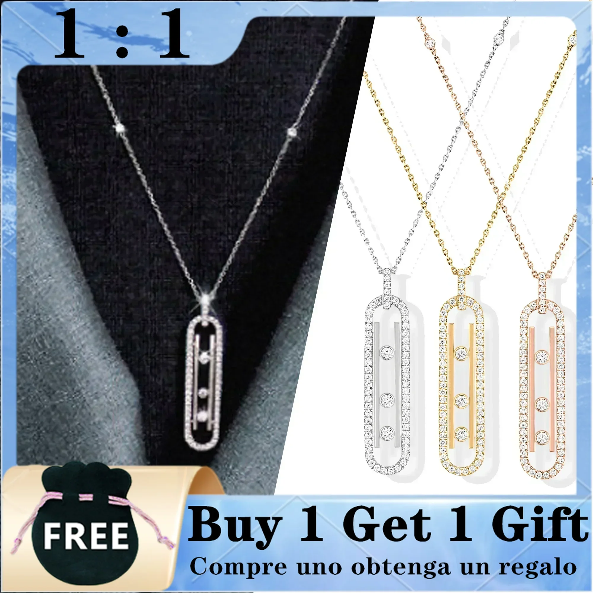 Женский дукер из серебра 925 пробы с тремя бриллиантами