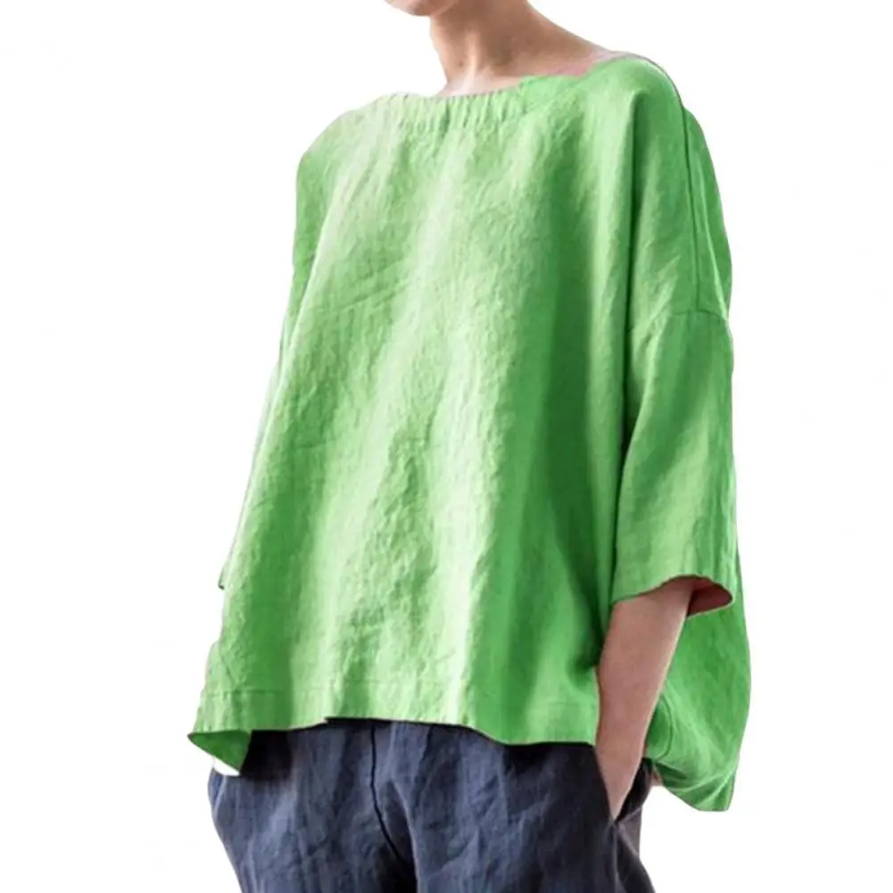 

Summer Blouse 2022 Half Sleeve Solid Color Breathable Women Blouse Crew Neck Summer Blouse Female blusas mujer de moda 2022