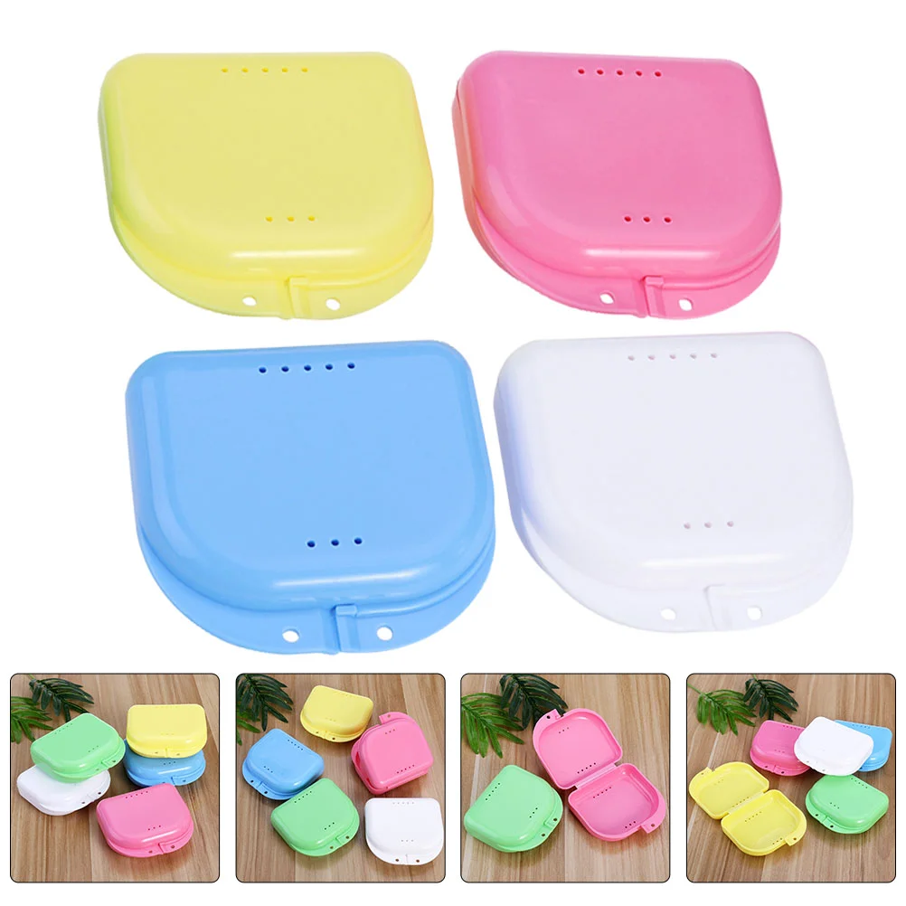 

Case Denture Retainer Holder Box Mouth Container Guardstorage Teeth Fake Gaurdsportsholes Vent Cleaning Partialfor Clip
