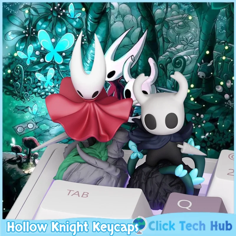 Фото Hollow Knight: Silksong Колпачки для клавиш Игровая тема Knight Nuu Колпачки для клавиш с персонажами Esc Персонализированные колпачки для клавиш Механические колпачки для клавиш №1