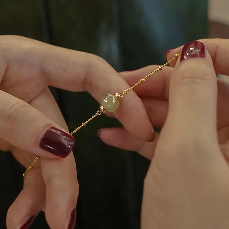 

Creative Tiny Chain Bracelets for Women Gold Color Link Bangle Connecting Rhinestone Hand Harness Hand Jewelry Pulseras Mujer