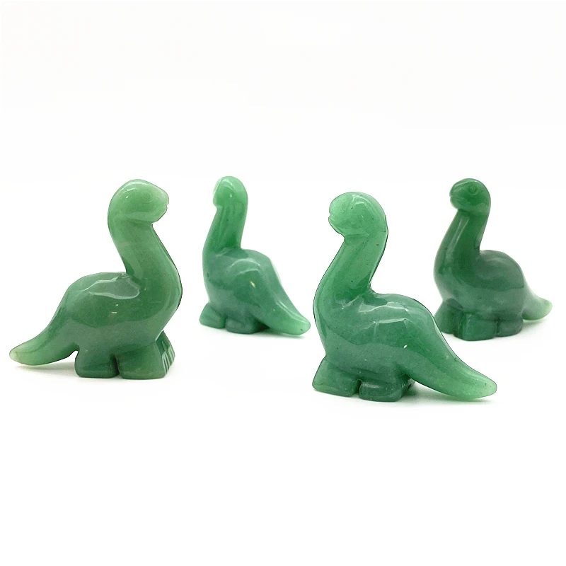 1PC Natural Green Aventurine Crystal Stone Cute Dinosaur Hand Carved Animal Figurine Energy Crafts Home Decoration As Gift