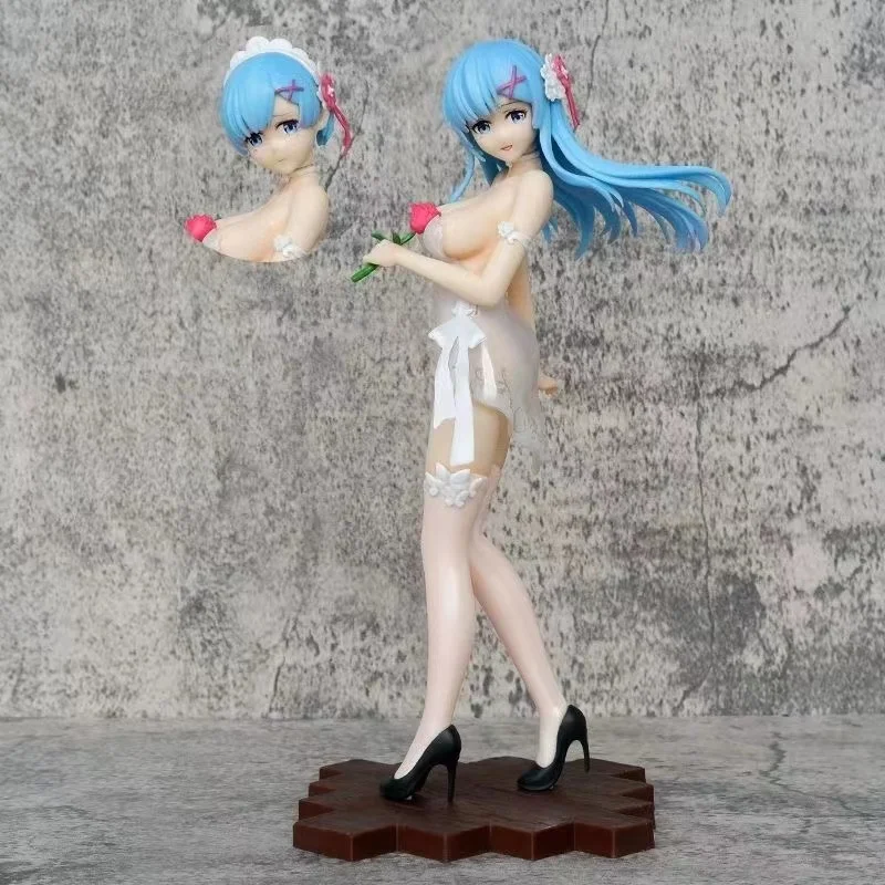 

Re:Life in A Different World From Zero 28CM Dress Rem Head Interchangeable Ornament Animation Peripheral Birthday Gift Toy Model