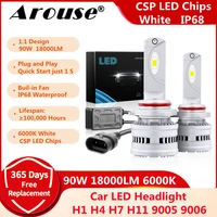 2pcs 9005 hb3 car led headlight h4 h7 h1 led light bulbs 9006 led lights for auto 90w 18000lm csp car headlamp fog lights p4
