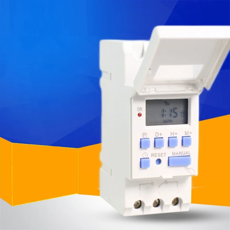 THC15A программируемый цифровой таймер ЖК-дисплей крепление на DIN-рейку реле