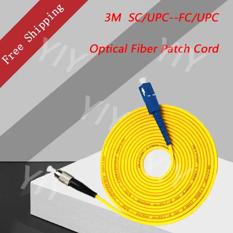 

10pcs/Lot SC/UPC--FC/UPC 3 Meters SM Single-mode Simplex Optical Fiber Patch Cord 9/125 2.0mm 3.0mm Free Shipping