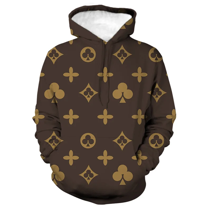 

Мужская повседневная толстовка с капюшоном и 3D-принтом, большие размеры