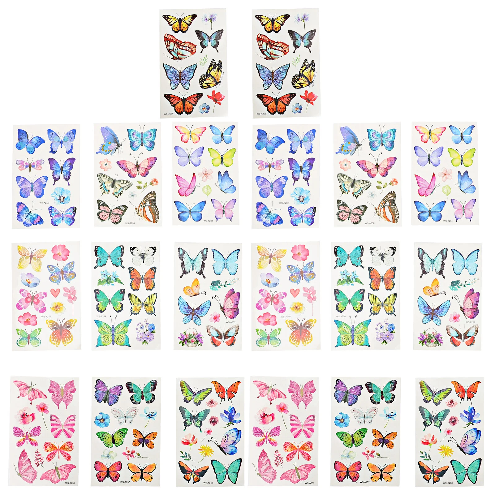 

20 Sheets Butterfly Stickers Fake Butterflies Tattoos Transfer Decals Car Kids Body Temporary Women DIY Woman