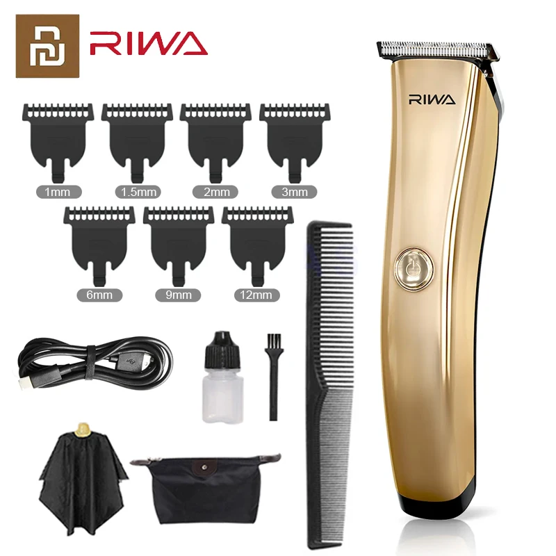 USB аккумуляторная машинка для стрижки волос Youpin RIWA Мужская бритва триммер бороды
