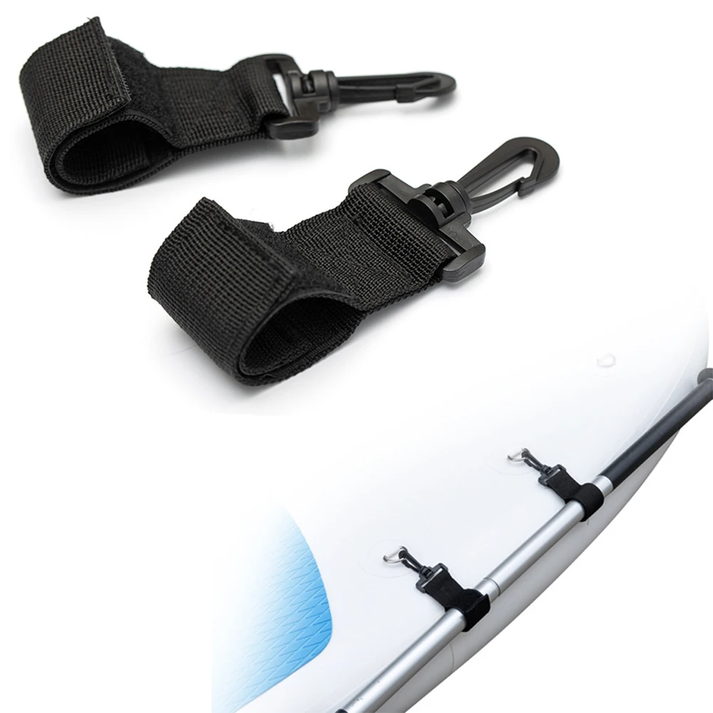 

2Pcs New Black Nylon Paddle Clips Fishing Rod Holder Keeper Canoe Kayak Accessories 18*4cm No Drilling