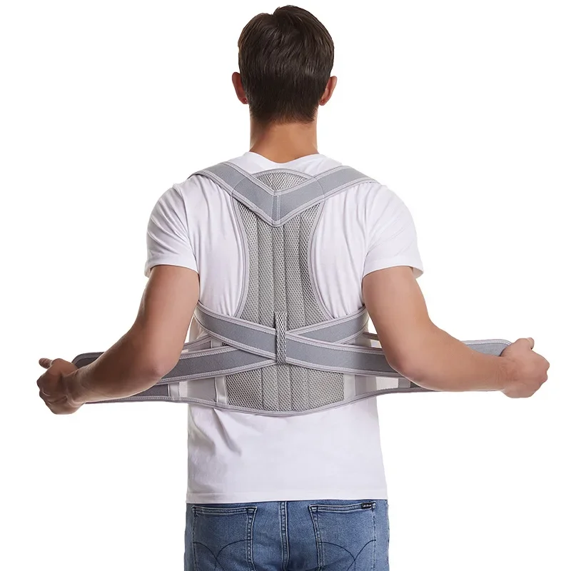 

Silver Posture Corrector Scoliosis Back Brace Spine Corset Belt Shoulder Therapy Support Poor Posture Correction Belt Men Women