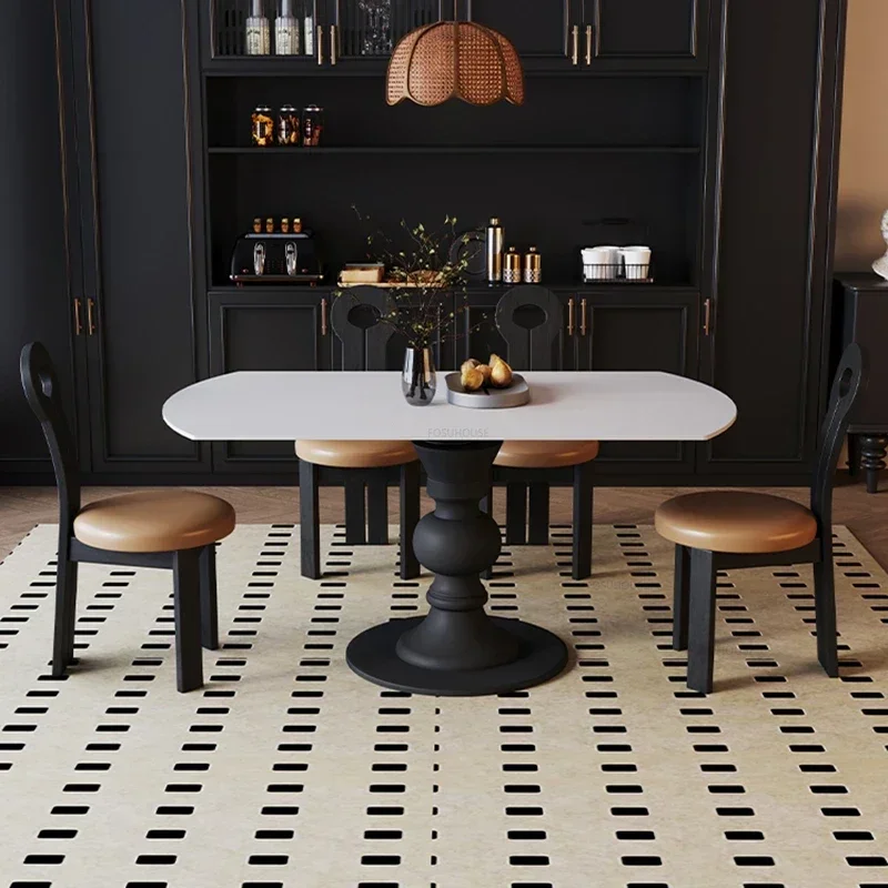 Дизайнерские выдвижные обеденные столы из шифера кухонный вращающийся стол