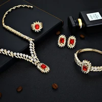 moroccan caftan wedding gold jewelry earrings set for women red stone fashion jewelry copper necklace set gift