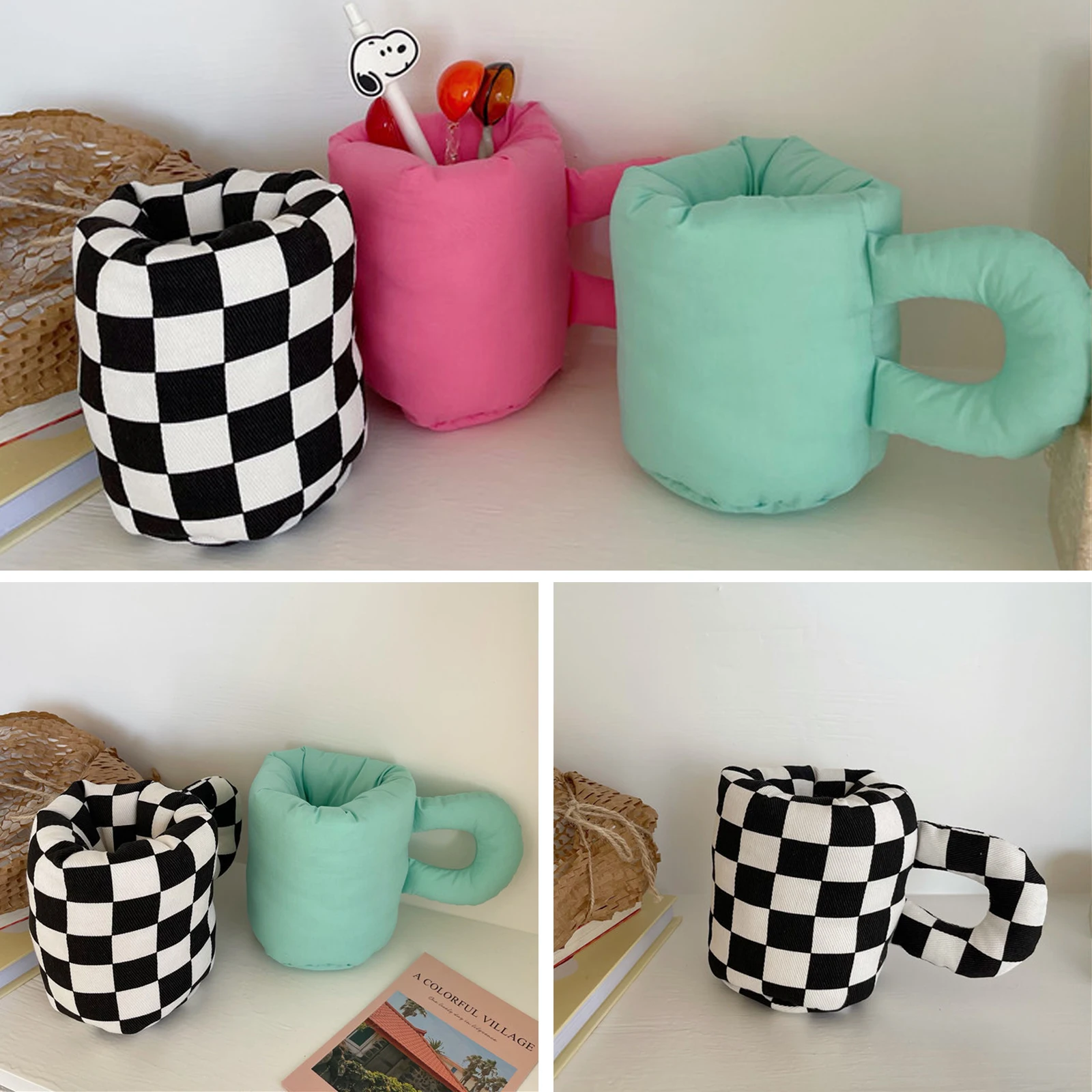 

Ins Cute PP Cotton Filling Cloth Pen Container Chubby Desktop Storage Decoration Stationery Girl Room Dresser Counter Home Decor