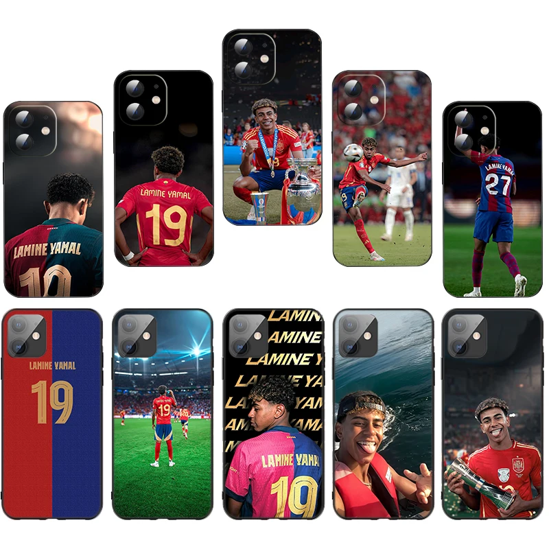 Мягкий силиконовый чехол Lamine Yamal для iPhone 15 16 Pro Max Plus Cover A37