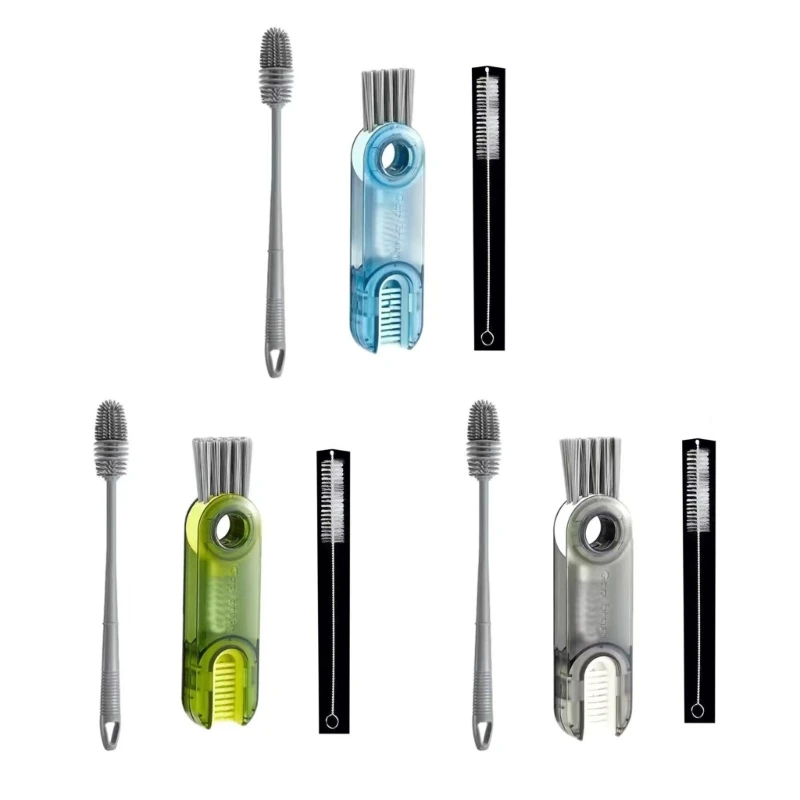 

3 In 1 Tiny Bottle Cup Lid Detail Brush Straw Cleaner Tools Multi-functional Crevice Cleaning Brush Water Bottles Clean