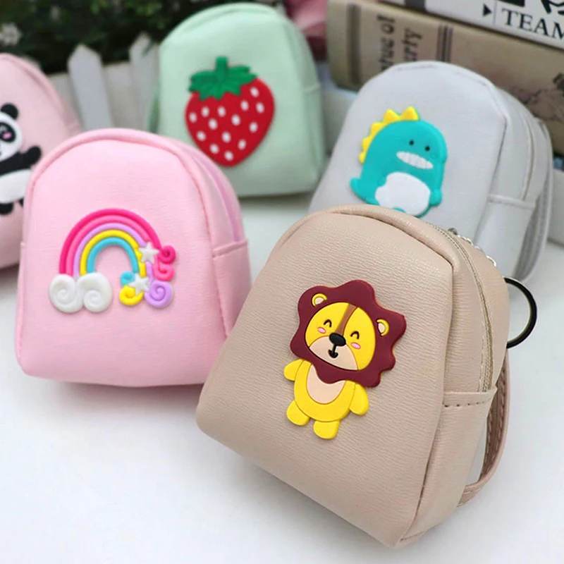 

Casual Flamingo Mini Backpack Coin Bag Women Small Wallet Fashion Pu Keychain Purses Kid Student Cute Headphone Money Hand Pouch
