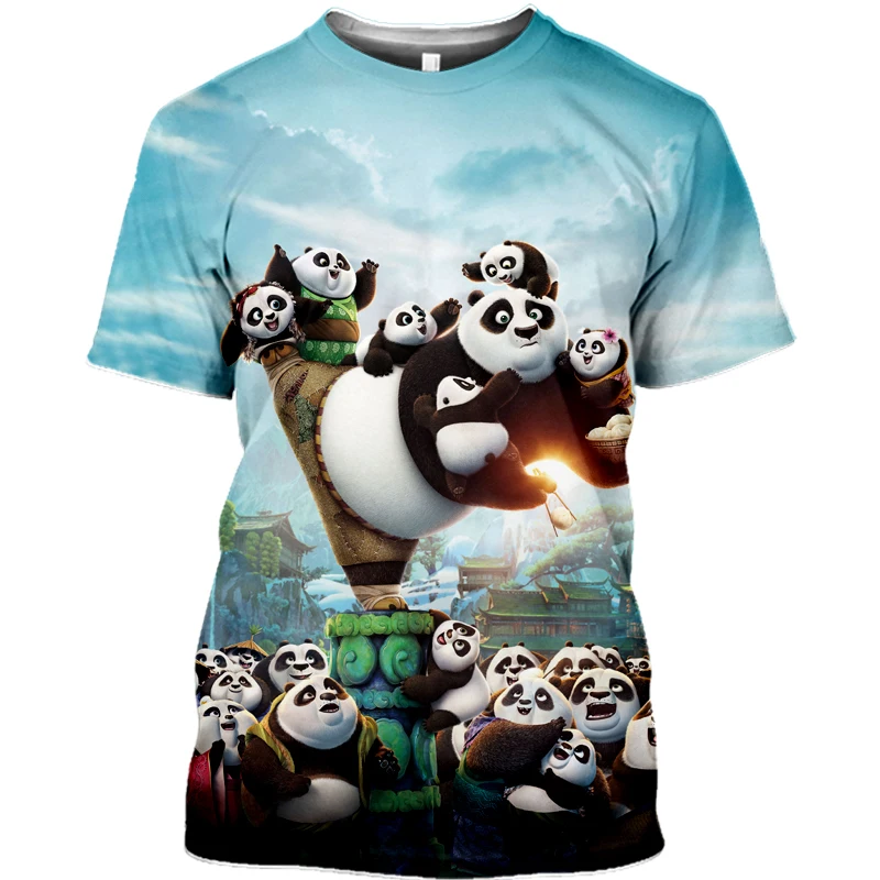 

2022 New Chinese Men's T-Shirt Summer Kung Fu Panda Print Short Sleeve T-Shirt Hip Hop Casual Top T-Shirt Streetwear