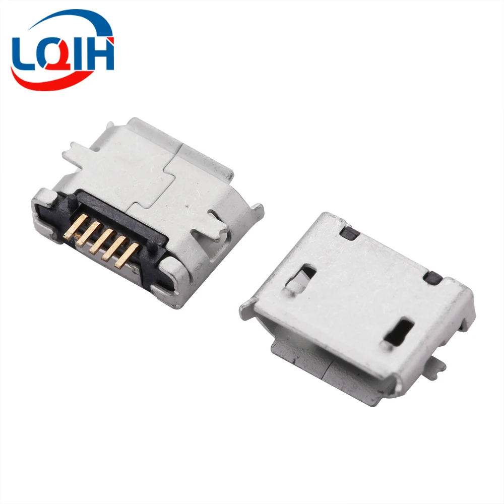 Фото 10 шт. Micro USB 2 5-контактный разъем, гнездо DIP SMD для телефонов, планшетов, колонок и т. Д., зарядный порт, разъем питания v8, штепсельная вилка №2