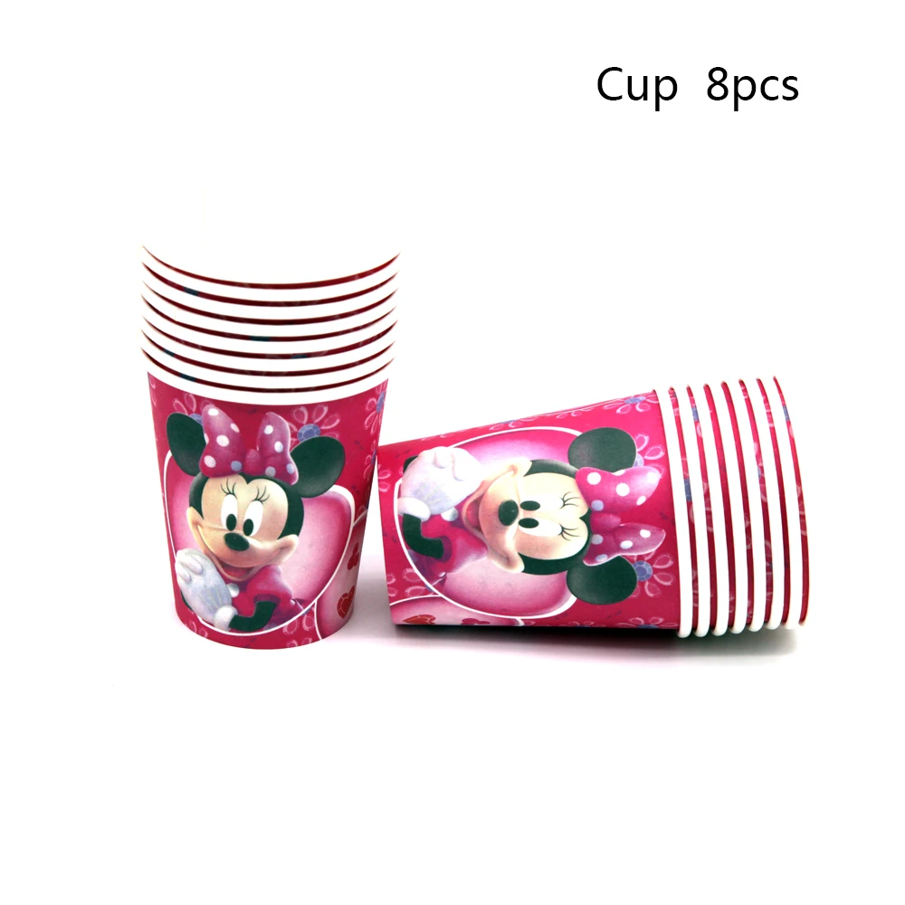 Набор одноразовой посуды для девочек 49 шт. тема Минни Мауса дня рождения кружки