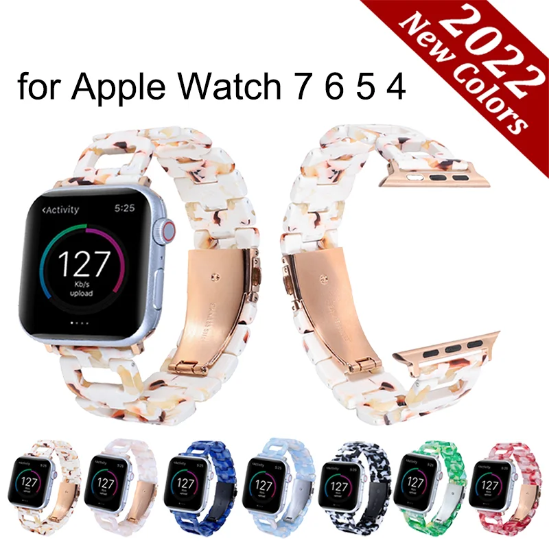 

Luxury Creative D Word Resin Strap for Apple Watch 38mm 40mm 41mm 42mm 44mm 45mm for IWatch7 6 5 4 3 2 1 Sports Smart Watch Band