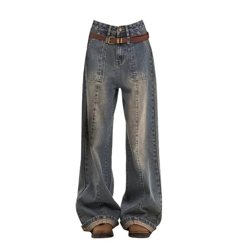 WCFCX STUDIO американские винтажные широкие джинсы модные синие джинсовые брюки