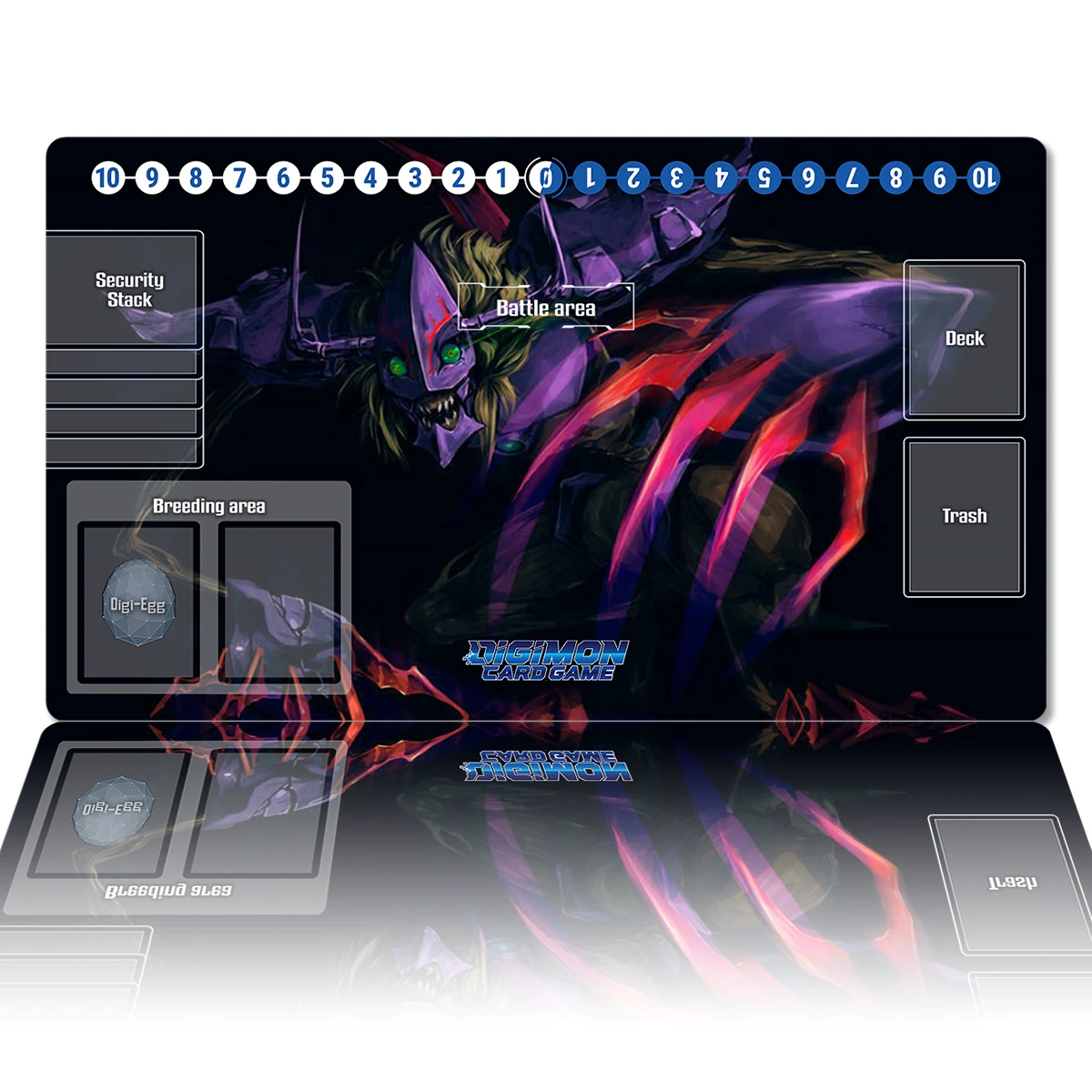 

Digimon Playmat Diaboromon Mat DTCG TCG CCG Board Game Mat Anime Mouse Pad Desk Mat Zones Free Bag Gaming Accessories 60x35cm