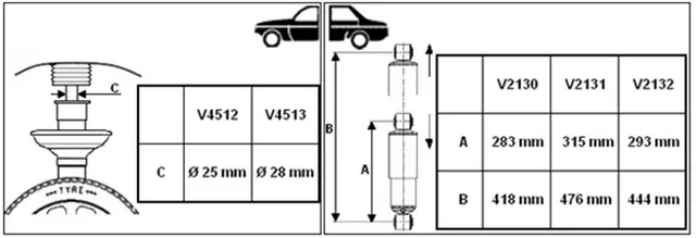 

V2130 для амортизатора, Задняя деталь 06, размер: 283 мм