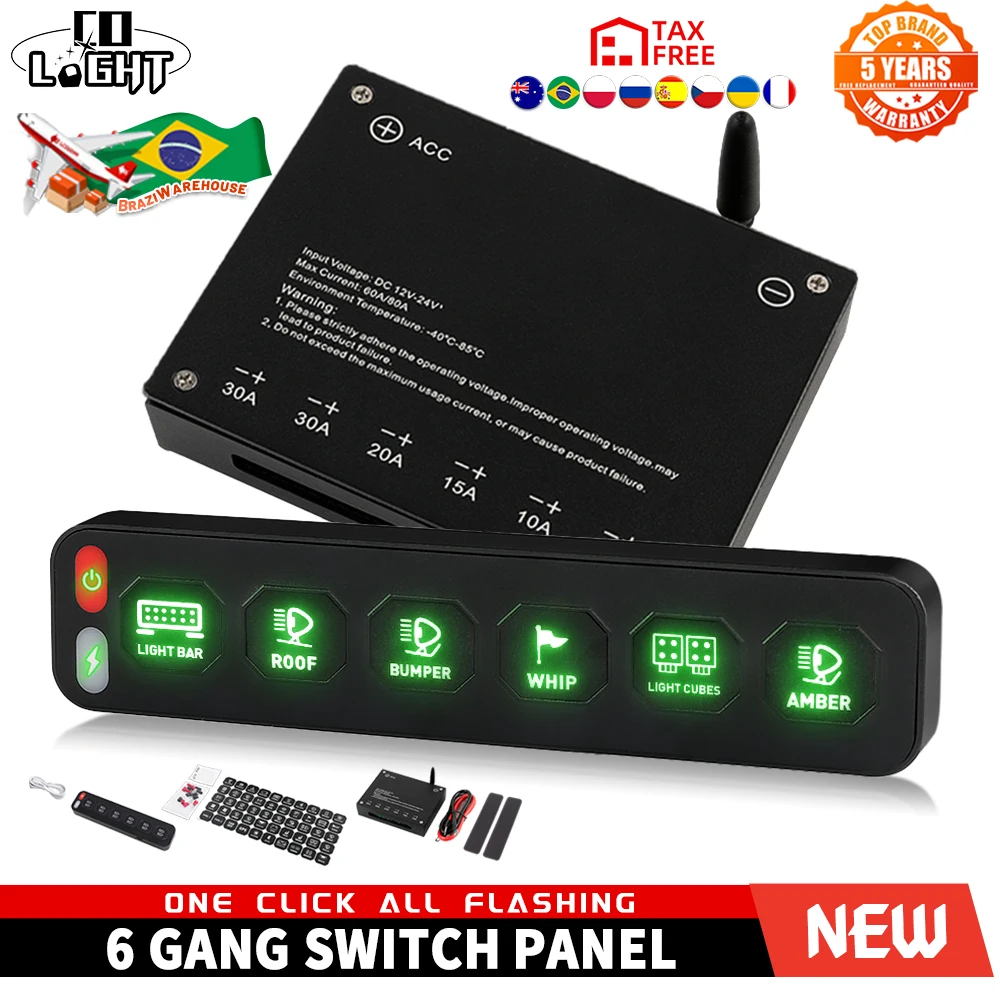 CO LIGHT 6-бандовая рабочая световая панель с дополнительной зеркальной панелью для