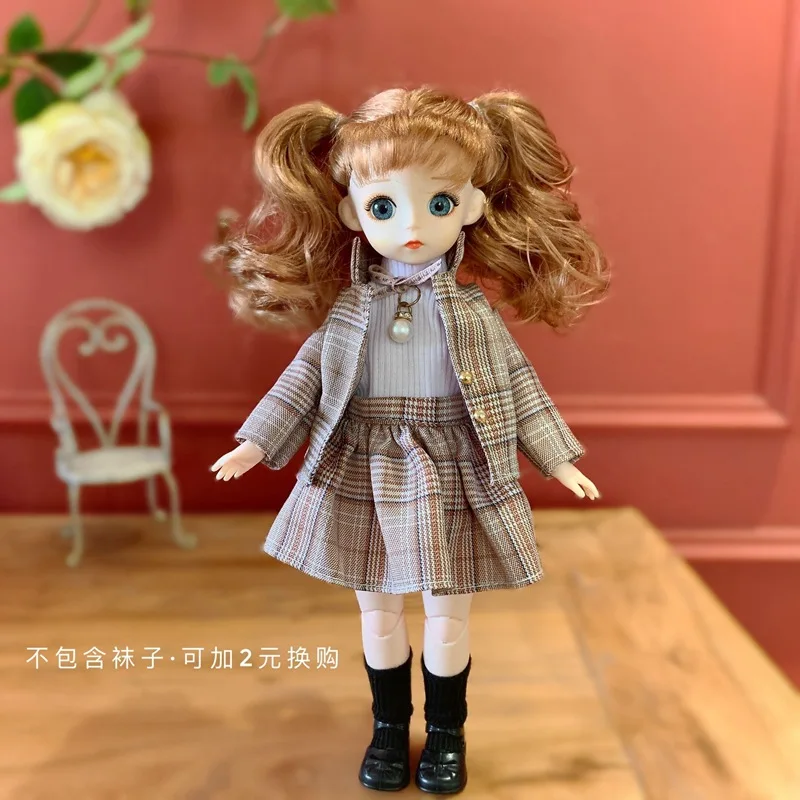 

Cute 30 Cm Doll Accessories Little Princess Set Doll 1/6 3D Eyes 22 Joints Rapunzel Real Doll